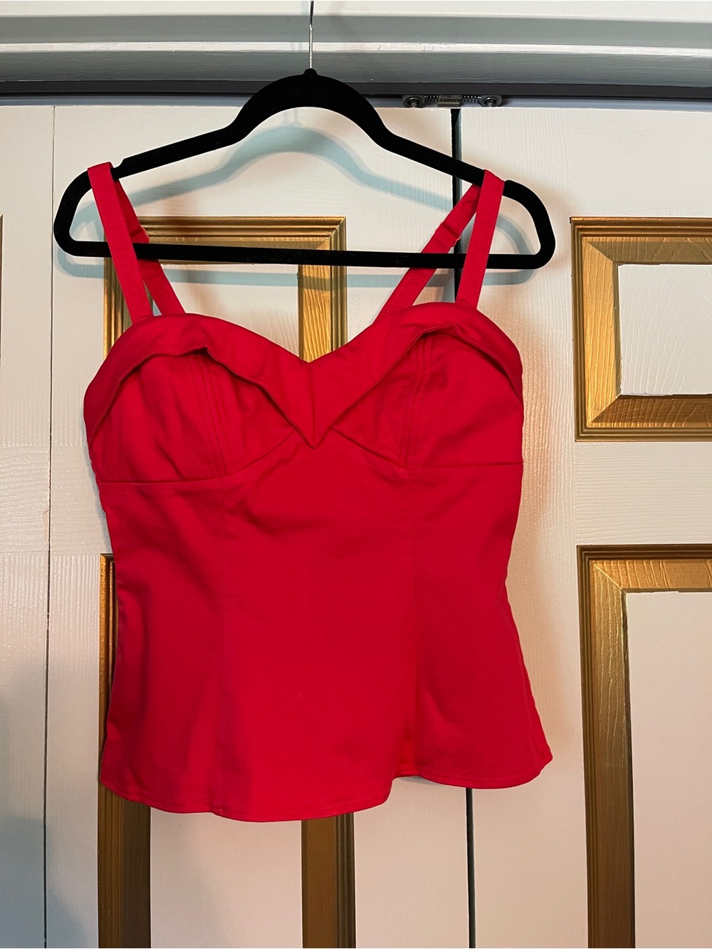 Vixen by Micheline Pitt Red Maneater Top With Built In Bra OLD FIT - Picture 2 of 4